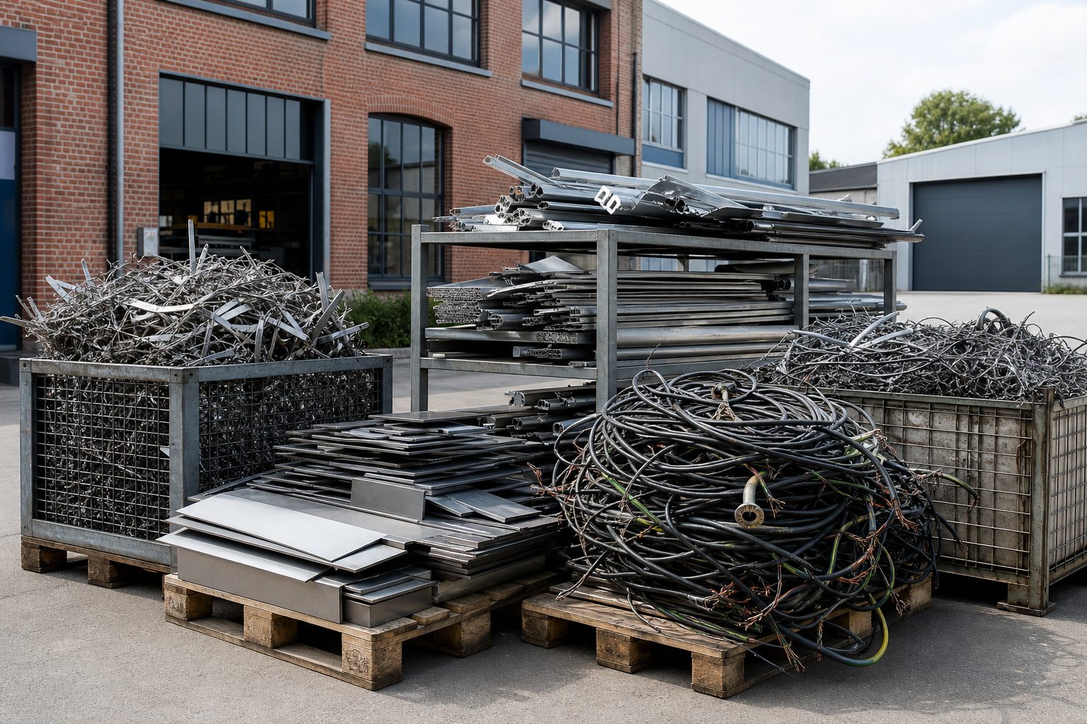 Edelstahlbleche, Kabel und Metallreste aus Mönchengladbach