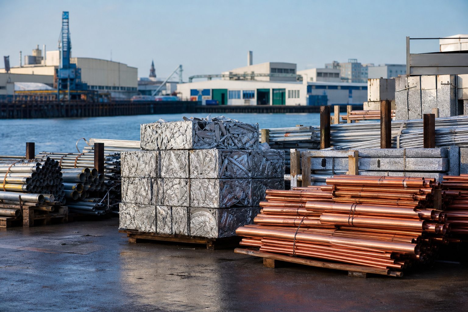 Aluminium, Kupfer und Edelstahl zur Verwertung im Neusser Hafengebiet