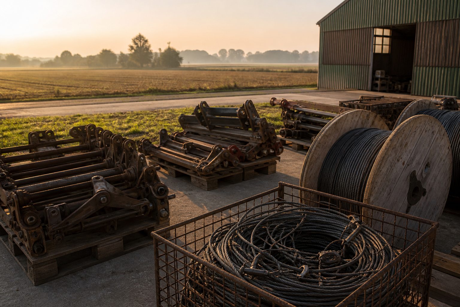 Landwirtschaftliche Maschinenteile und Stahlschrott bei Wesel